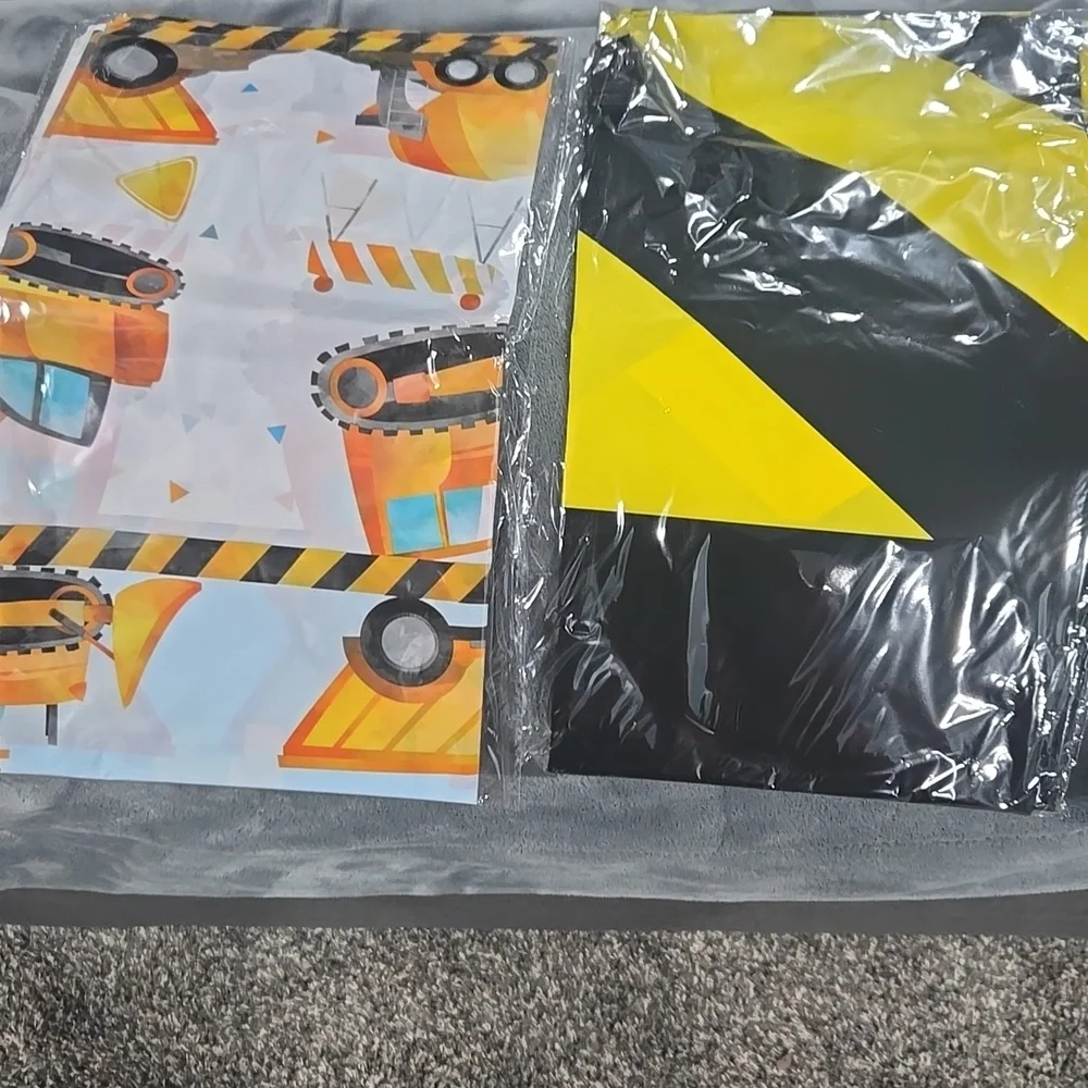 Construction Theme Birthday Party Set - Cups, Plates, Napkins & Tablecloths